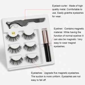 2 3 Pairs Magnetic Eyelashs set Magnet Liquid Eyeliner Magnetic Lashes Tweezer Set Waterproof Long Lasting Eyelash